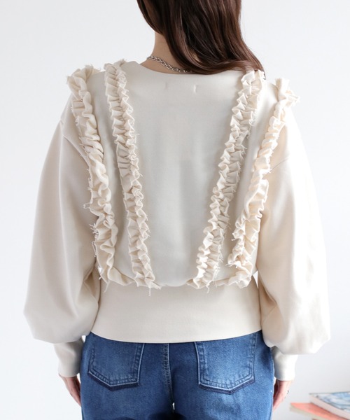 cepo（セポ）の「フリルVネックジップカーディガン（カーディガン/ボレロ・レディース・杢グレー/アイボリー・FREE）」の15枚目の写真