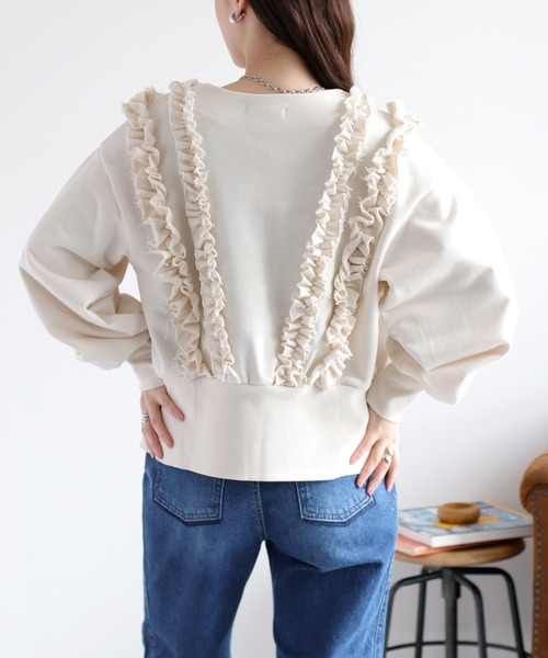 cepo（セポ）の「フリルVネックジップカーディガン（カーディガン/ボレロ・レディース・杢グレー/アイボリー・FREE）」の22枚目の写真