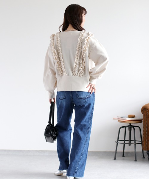 cepo（セポ）の「フリルVネックジップカーディガン（カーディガン/ボレロ・レディース・杢グレー/アイボリー・FREE）」の19枚目の写真