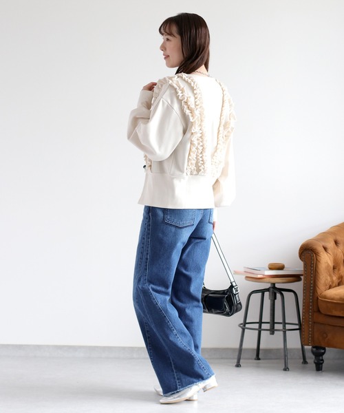 cepo（セポ）の「フリルVネックジップカーディガン（カーディガン/ボレロ・レディース・杢グレー/アイボリー・FREE）」の17枚目の写真