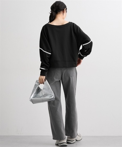 nissen(ニッセン)の「コード刺しゅうスウェットトップス<大きいサイズ有>(Tシャツ/カットソー・レディース・アイボリー/ブラック/杢グレー・S/M/L/LL)」の10枚目の写真