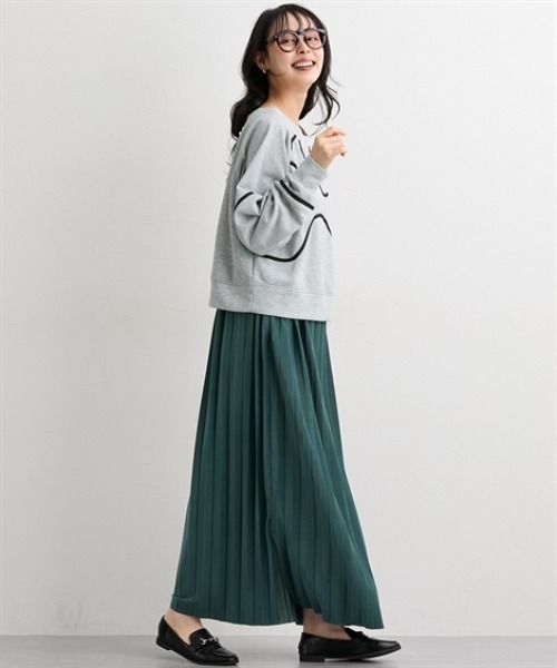 nissen(ニッセン)の「コード刺しゅうスウェットトップス<大きいサイズ有>(Tシャツ/カットソー・レディース・アイボリー/ブラック/杢グレー・S/M/L/LL)」の16枚目の写真