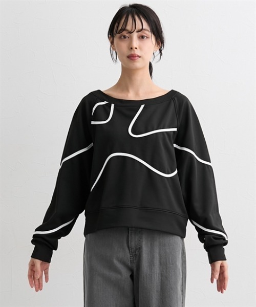 nissen(ニッセン)の「コード刺しゅうスウェットトップス<大きいサイズ有>(Tシャツ/カットソー・レディース・アイボリー/ブラック/杢グレー・S/M/L/LL)」の17枚目の写真