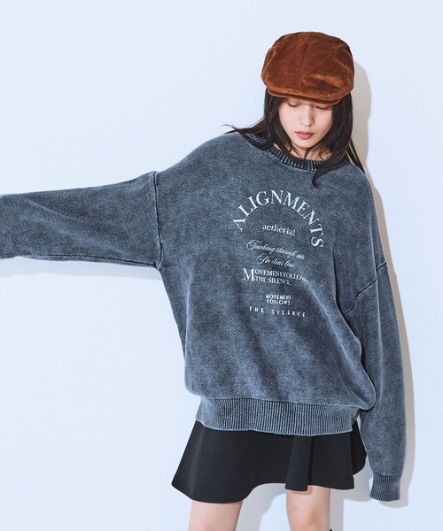 アーチMIXロゴニットプルオーバー/603819（ニット/セーター