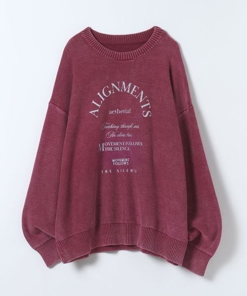 JEANASIS（ジーナシス）の「アーチMIXロゴニットプルオーバー/603819（ニット/セーター・レディース・アイボリー/ボルドー/ブラック系その他/ネイビー系・FREE）」の4枚目の写真