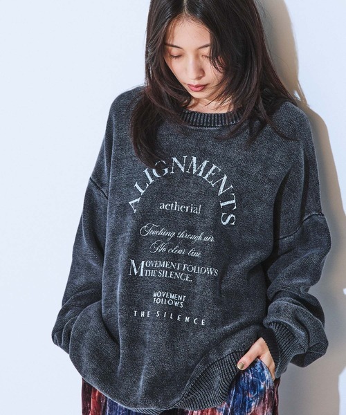 JEANASIS（ジーナシス）の「アーチMIXロゴニットプルオーバー/603819（ニット/セーター・レディース・アイボリー/ボルドー/ブラック系その他/ネイビー系・FREE）」の12枚目の写真