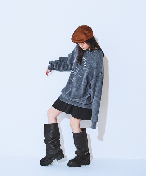 shige様オーダー専用ページ【オリジナル生地】＊ころんと日和＊ アーチMIXロゴニットプルオーバー/603819（ニット/セーター