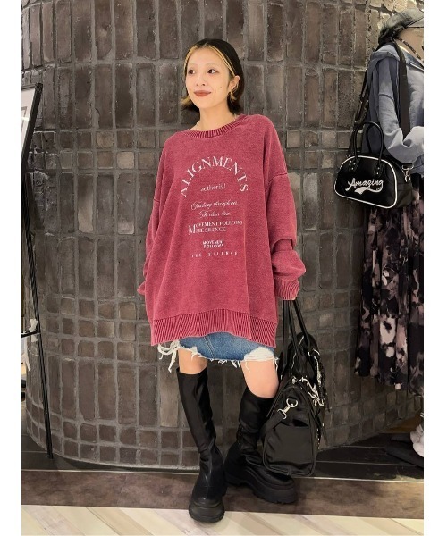 JEANASIS（ジーナシス）の「アーチMIXロゴニットプルオーバー/603819（ニット/セーター・レディース・アイボリー/ボルドー/ブラック系その他/ネイビー系・FREE）」の16枚目の写真