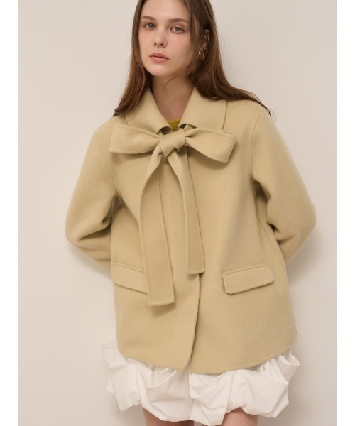 snidel リバーリボンジャケット キャメル 0サイズ リバーリボンジャケット（テーラードジャケット）｜SNIDEL（スナイデル