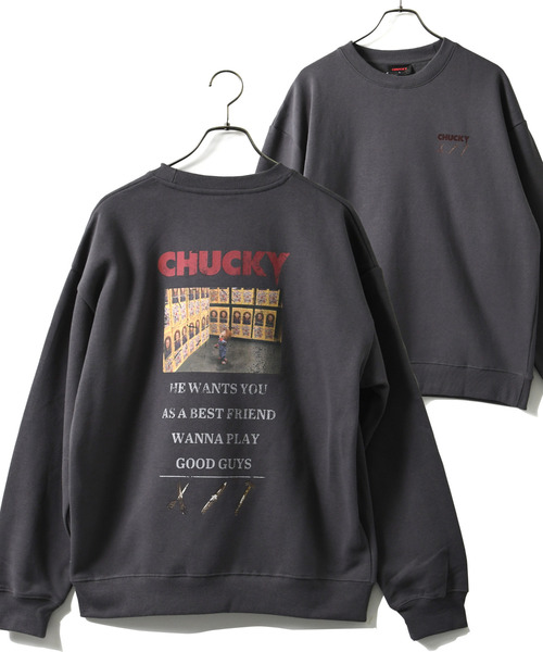 neos(ネオス)の「【neos】ルーズシルエット CHUCKY チャッキー プリント 裏起毛 スウェット トレーナー(スウェット・メンズ・オフホワイト/ブラック系2/ブルー/ブラック系1・MEDIUM/LARGE/X-LARGE)」の4枚目の写真