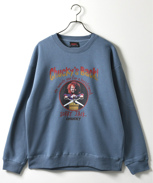 neos(ネオス)の「【neos】ルーズシルエット CHUCKY チャッキー プリント 裏起毛 スウェット トレーナー(スウェット・メンズ・オフホワイト/ブラック系2/ブルー/ブラック系1・MEDIUM/LARGE/X-LARGE)」の1枚目の写真
