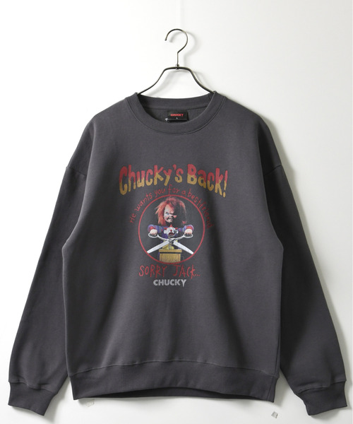 neos(ネオス)の「【neos】ルーズシルエット CHUCKY チャッキー プリント 裏起毛 スウェット トレーナー(スウェット・メンズ・オフホワイト/ブラック系2/ブルー/ブラック系1・MEDIUM/LARGE/X-LARGE)」の7枚目の写真