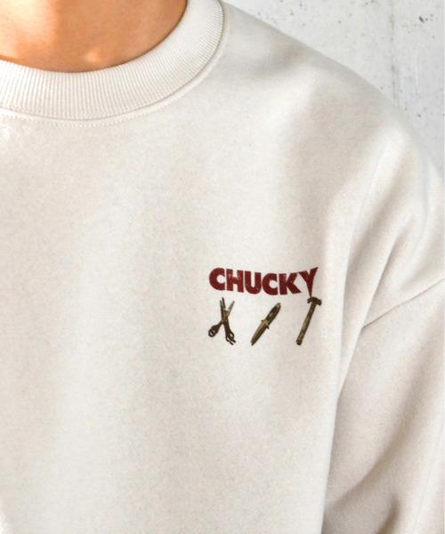 neos(ネオス)の「【neos】ルーズシルエット CHUCKY チャッキー プリント 裏起毛 スウェット トレーナー(スウェット・メンズ・オフホワイト/ブラック系2/ブルー/ブラック系1・MEDIUM/LARGE/X-LARGE)」の21枚目の写真