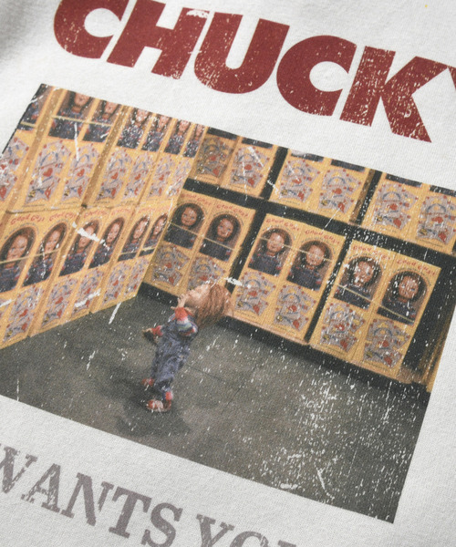 neos(ネオス)の「【neos】ルーズシルエット CHUCKY チャッキー プリント 裏起毛 スウェット トレーナー(スウェット・メンズ・オフホワイト/ブラック系2/ブルー/ブラック系1・MEDIUM/LARGE/X-LARGE)」の13枚目の写真