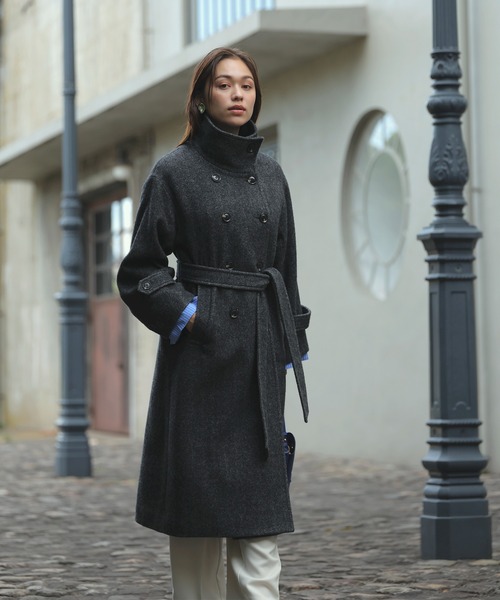 尾州シャギースタンドカラーロングコート/WEB限定PS・TMサイズ