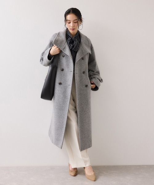 VIS（ビス）の「尾州シャギースタンドカラーロングコート/静電気防止・WEB限定PS・TMサイズ（その他アウター・レディース・チャコールグレー/グレー系その他・S/M/PS/TM）」の19枚目の写真