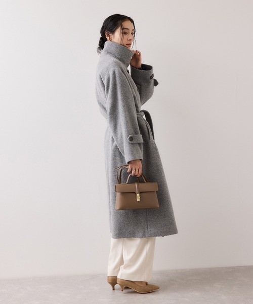 VIS（ビス）の「尾州シャギースタンドカラーロングコート/静電気防止・WEB限定PS・TMサイズ（その他アウター・レディース・チャコールグレー/グレー系その他・S/M/PS/TM）」の22枚目の写真