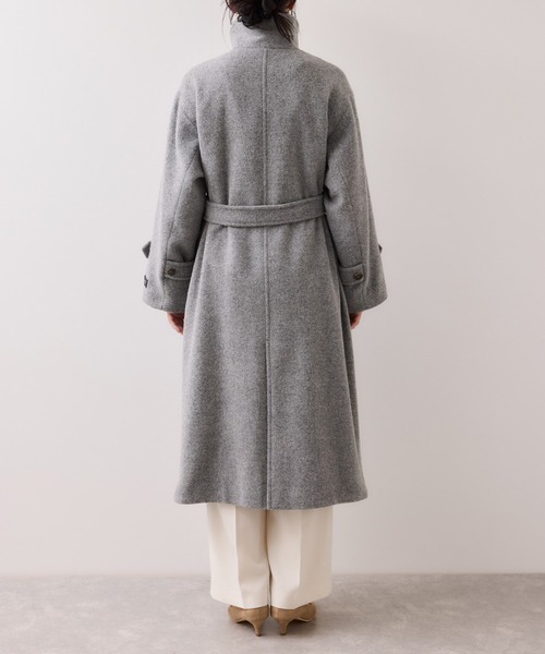 尾州シャギースタンドカラーロングコート/静電気防止・WEB限定PS・TM