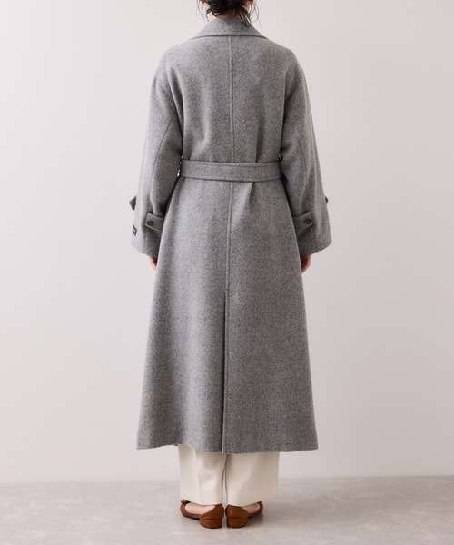 尾州シャギースタンドカラーロングコート/静電気防止・WEB限定PS・TM