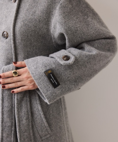 VIS（ビス）の「尾州シャギースタンドカラーロングコート/静電気防止・WEB限定PS・TMサイズ（その他アウター・レディース・チャコールグレー/グレー系その他・S/M/PS/TM）」の13枚目の写真