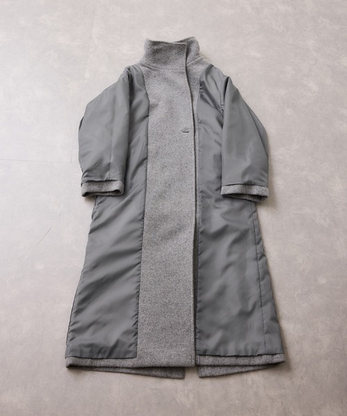 VIS（ビス）の「尾州シャギースタンドカラーロングコート/静電気防止・WEB限定PS・TMサイズ（その他アウター・レディース・チャコールグレー/グレー系その他・S/M/PS/TM）」の18枚目の写真