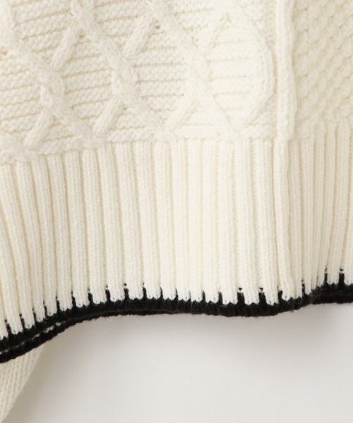 LOWRYS FARM（ローリーズファーム）の「クラフトニットプルオーバー　591620（ニット/セーター・キッズ・オフホワイト/グレー・150cm/130cm/110cm）」の6枚目の写真