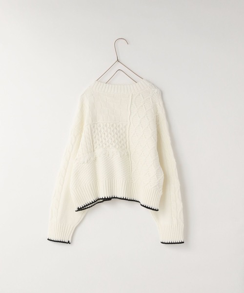 LOWRYS FARM（ローリーズファーム）の「クラフトニットプルオーバー　591620（ニット/セーター・キッズ・オフホワイト/グレー・150cm/130cm/110cm）」の7枚目の写真