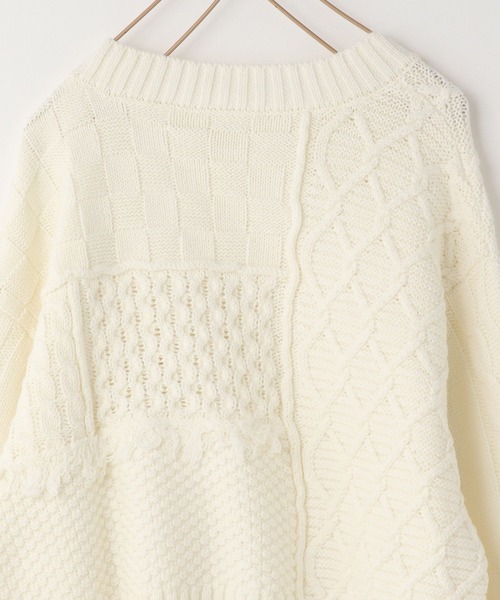LOWRYS FARM（ローリーズファーム）の「クラフトニットプルオーバー　591620（ニット/セーター・キッズ・オフホワイト/グレー・150cm/130cm/110cm）」の8枚目の写真