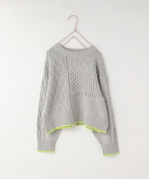 LOWRYS FARM（ローリーズファーム）の「クラフトニットプルオーバー　591620（ニット/セーター・キッズ・オフホワイト/グレー・150cm/130cm/110cm）」の10枚目の写真