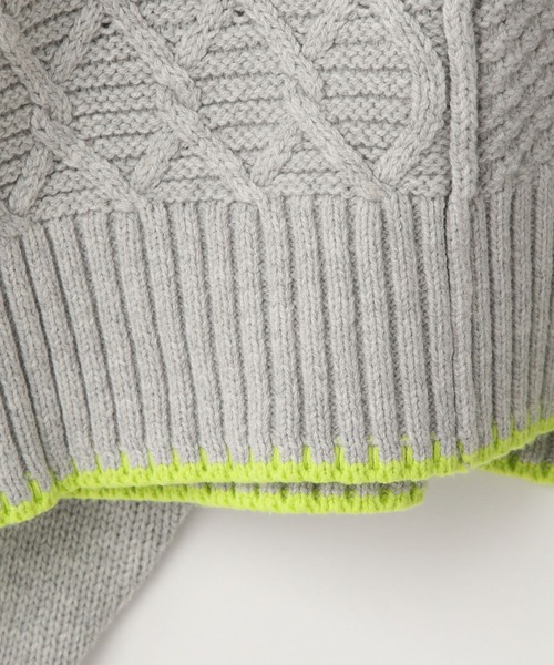 LOWRYS FARM（ローリーズファーム）の「クラフトニットプルオーバー　591620（ニット/セーター・キッズ・オフホワイト/グレー・150cm/130cm/110cm）」の11枚目の写真