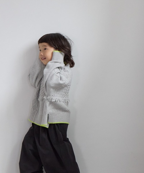 LOWRYS FARM（ローリーズファーム）の「クラフトニットプルオーバー　591620（ニット/セーター・キッズ・オフホワイト/グレー・150cm/130cm/110cm）」の20枚目の写真