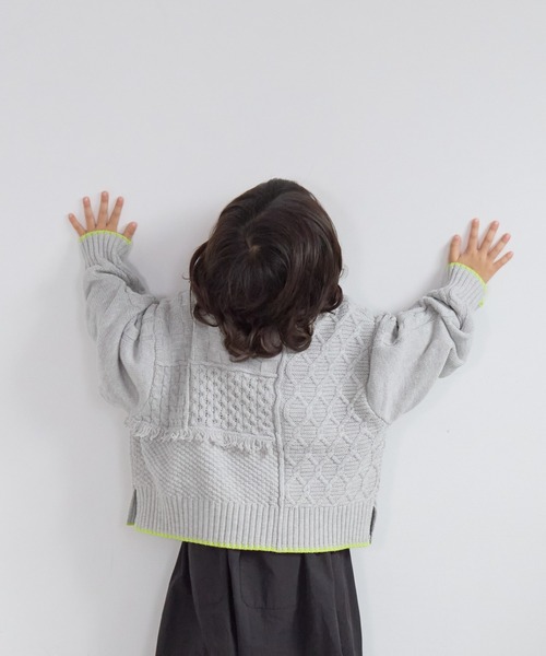 LOWRYS FARM（ローリーズファーム）の「クラフトニットプルオーバー　591620（ニット/セーター・キッズ・オフホワイト/グレー・150cm/130cm/110cm）」の21枚目の写真