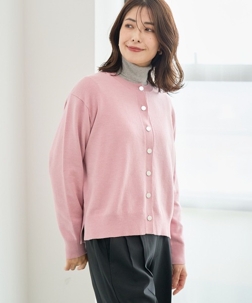 FOUND GOOD（ファウンドグッド）の「マイラクメタルボタンニットCD（カーディガン/ボレロ・レディース・ピンク系2/ベージュ/ブラック/グレー系5・L/M/S）」の4枚目の写真