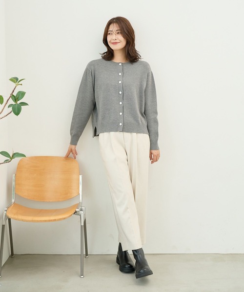 FOUND GOOD（ファウンドグッド）の「マイラクメタルボタンニットCD（カーディガン/ボレロ・レディース・ピンク系2/ベージュ/ブラック/グレー系5・L/M/S）」の9枚目の写真