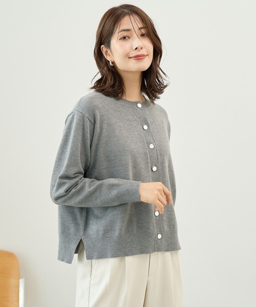 FOUND GOOD（ファウンドグッド）の「マイラクメタルボタンニットCD（カーディガン/ボレロ・レディース・ピンク系2/ベージュ/ブラック/グレー系5・L/M/S）」の12枚目の写真