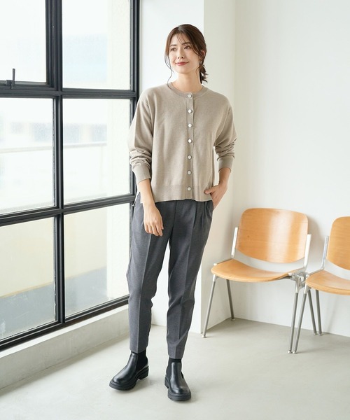 FOUND GOOD（ファウンドグッド）の「マイラクメタルボタンニットCD（カーディガン/ボレロ・レディース・ピンク系2/ベージュ/ブラック/グレー系5・L/M/S）」の14枚目の写真