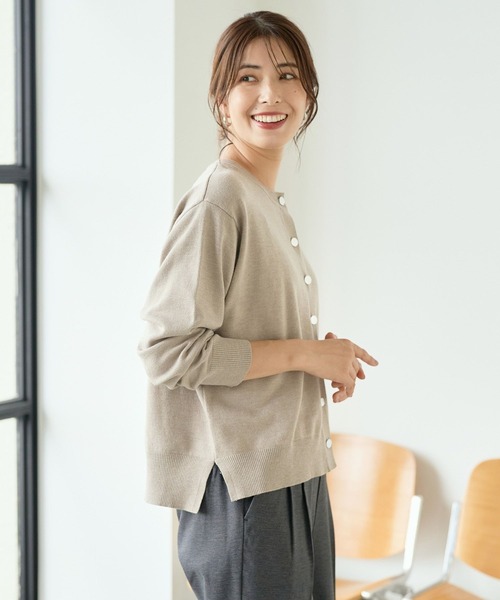 FOUND GOOD（ファウンドグッド）の「マイラクメタルボタンニットCD（カーディガン/ボレロ・レディース・ピンク系2/ベージュ/ブラック/グレー系5・L/M/S）」の16枚目の写真