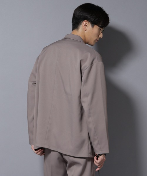 【未使用タグ付き】ナノユニバース トタンテレコセットアップ ライトグレー セール】リラックスドロップジャケット(セットアップ可)（テーラード