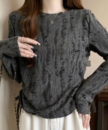ラフシルエットバックスリットトップス