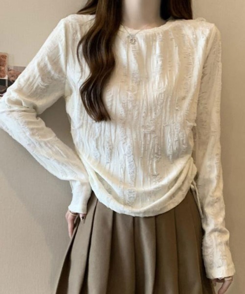 SallyLunn（サリーラン）の「ラフシルエットバックスリットトップス（Tシャツ/カットソー・レディース・グレー/ホワイト・MEDIUM/LARGE）」の7枚目の写真
