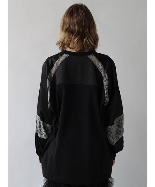 :ETHROF(イーサオブ)の「SATIN×LACE NUMBERNG LONG SLEEVE GAME SHIRT(Tシャツ/カットソー・レディース・ブラック/ネイビー・FREE)」の17枚目の写真