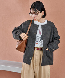 FREAK'S STORE（フリークスストア）の「English Wool ノーカラージャケット/イングリッシュウール（ブルゾン）」