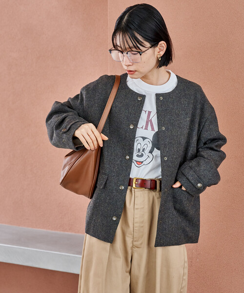 English Wool ノーカラージャケット/イングリッシュウール（ブルゾン