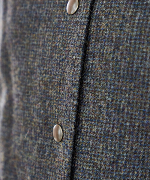 FREAK'S STORE（フリークスストア）の「English Wool ノーカラージャケット/イングリッシュウール（ブルゾン・レディース・オリーブ/ブラウン・ﾌﾘ-）」の5枚目の写真