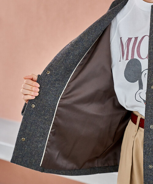 ☆専用☆ESLOW/ノーカラージャケット ドライギャバストレッチノー