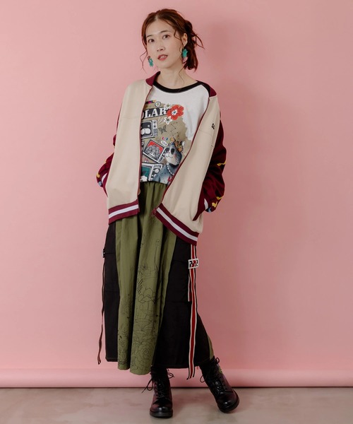 ScoLar（スカラー）の「ScoLar/スカラー　刺繍ジャージBZ（ブルゾン・レディース・パープル/アイボリー/ブラック・FREE）」の11枚目の写真