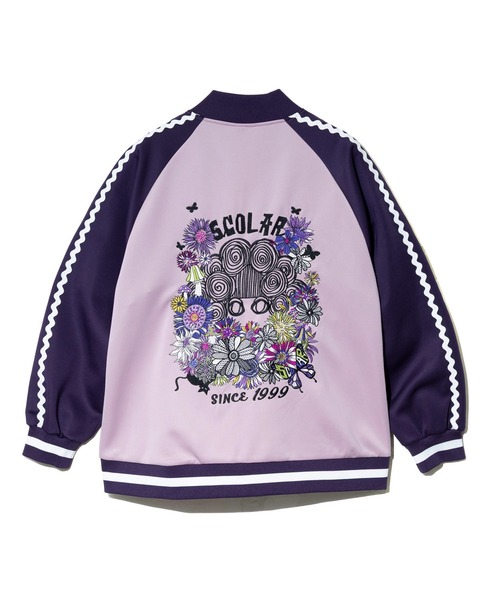ScoLar（スカラー）の「ScoLar/スカラー　刺繍ジャージBZ（ブルゾン・レディース・パープル/アイボリー/ブラック・FREE）」の14枚目の写真