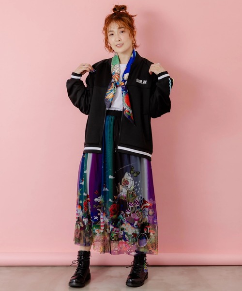 ScoLar（スカラー）の「ScoLar/スカラー　刺繍ジャージBZ（ブルゾン・レディース・パープル/アイボリー/ブラック・FREE）」の22枚目の写真