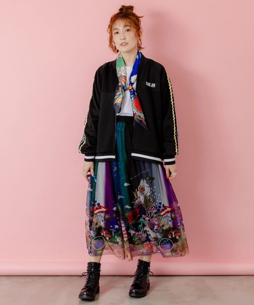 ScoLar（スカラー）の「ScoLar/スカラー　刺繍ジャージBZ（ブルゾン・レディース・パープル/アイボリー/ブラック・FREE）」の21枚目の写真