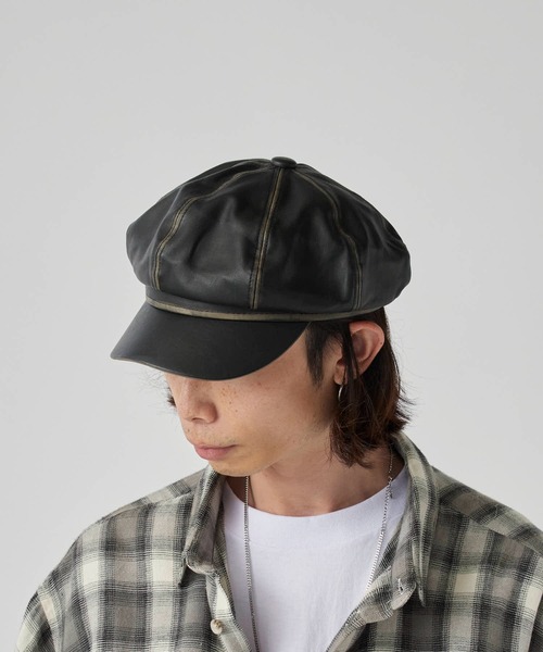 Faux Leather Vintage-Style Casquette / フェイクレザー ヴィンテージ